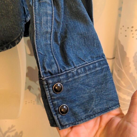 Gap 1969 100% Cotton Distressed Denim Shirt Sz XS - Picture 4 of 7